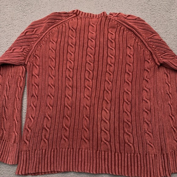 Levi's Cable Knit Sweater Women's XL Red Heavyweight Crew Neck Chunky‎ Boxy - Picture 8 of 8